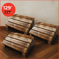 Lot de 3 Repose pieds noyer - Bois
