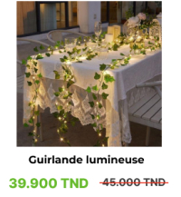 DJO guirlande lumineuse de feuilles vertes de lierre artificiel - 10M
