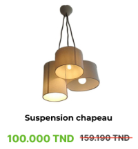 Suspension blanc chapeau 3*E27 60W MADEE HANGLAMP