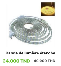 Lumière de bande étanche - LED flexible - 5 M - Blanc chaud