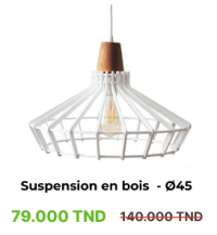 Suspension - Bois Blanc - Ø45 V1-ARMIN HOME