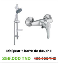 MITIGEUR DOUCHE POLARIS 10003 AVEC BARRE DE DOUCHE 6002