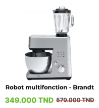 Robot Pâtissier Multifonction Brandt KM900BS - 900W,Argentée - Puissant et Polyvalent