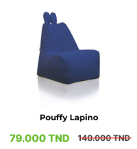 Pouffy Lapino - Bleu marine - 50 L x 63 H - Garantie 1 An