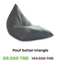 Pouffy Pouf Sultan Triangle - XXL - 120*80*80 cm -Gris