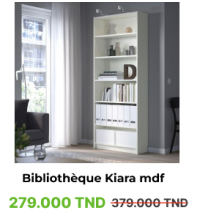 Bibliothèque KIARA série Euphoria en particule - Meuble En kit blanc L:80H:200P:30cm - KITJANO