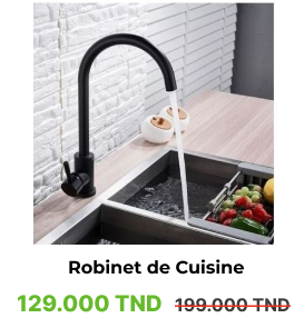 Robinet de Cuisine-Noir Mat- Haute Gamme - Mélangeur Eau Chaude et Froid - qoop