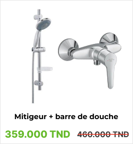 MITIGEUR DOUCHE POLARIS 10003 AVEC BARRE DE DOUCHE 6002