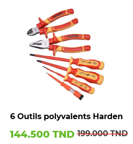 Jeu de 6 outils isolés HARDEN