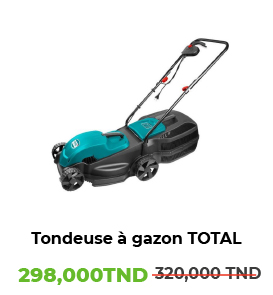 Tondeuse à Gazon Électrique TOTAL - Largeur de Coupe 32 cm, Puissance 1200 W